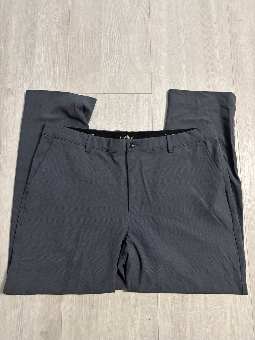 🔥BUNDLESALE Mens 38/30 Greg Norman Black Gray Checkered Performance Chinos Pants